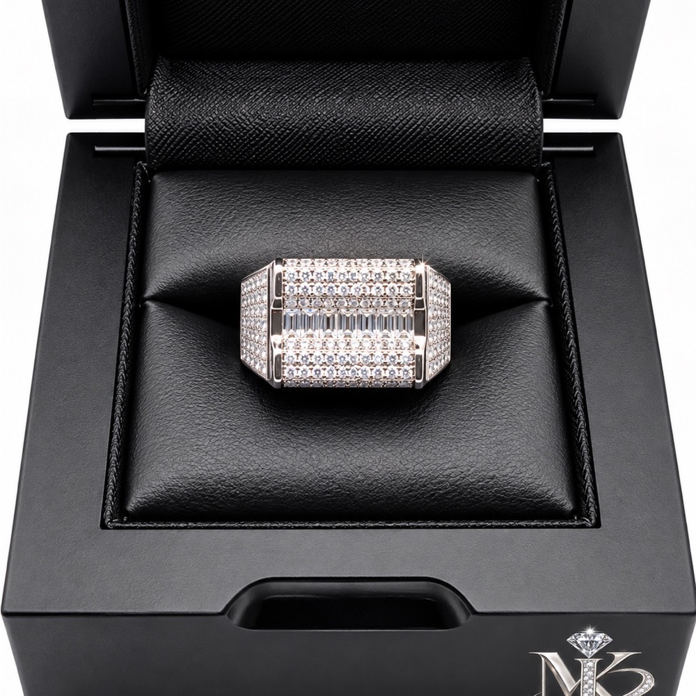 925 Sterling Silver 1.80CTW MOISSANITE Men’s Ring Size 10 or 11